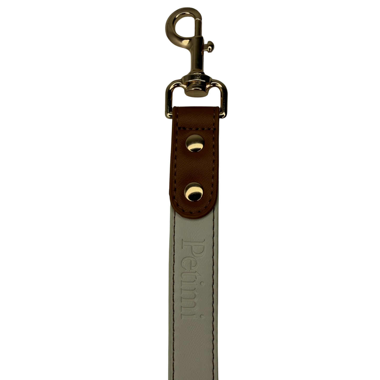 Vegan Leather Dog Leash – Beige & Brown