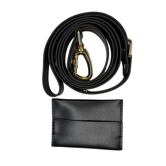 Vegan Leather Dog Leash with Pouch