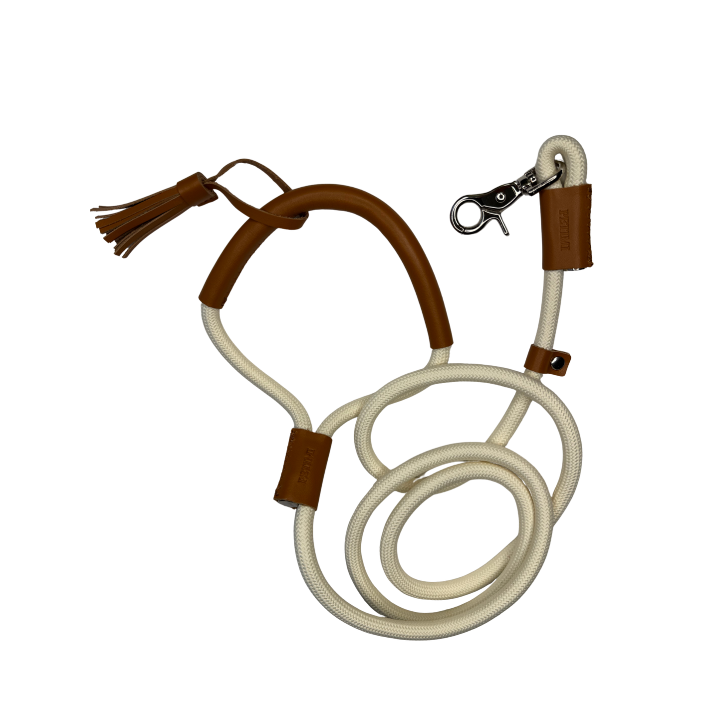 Nylon Dog Leash with Vegan Leather Handle