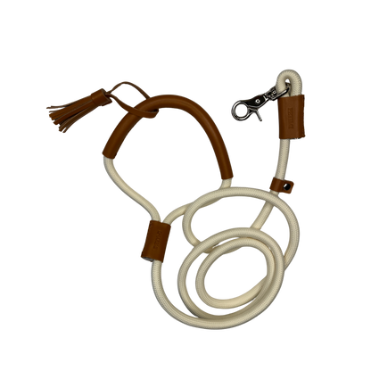 Nylon Dog Leash with Vegan Leather Handle